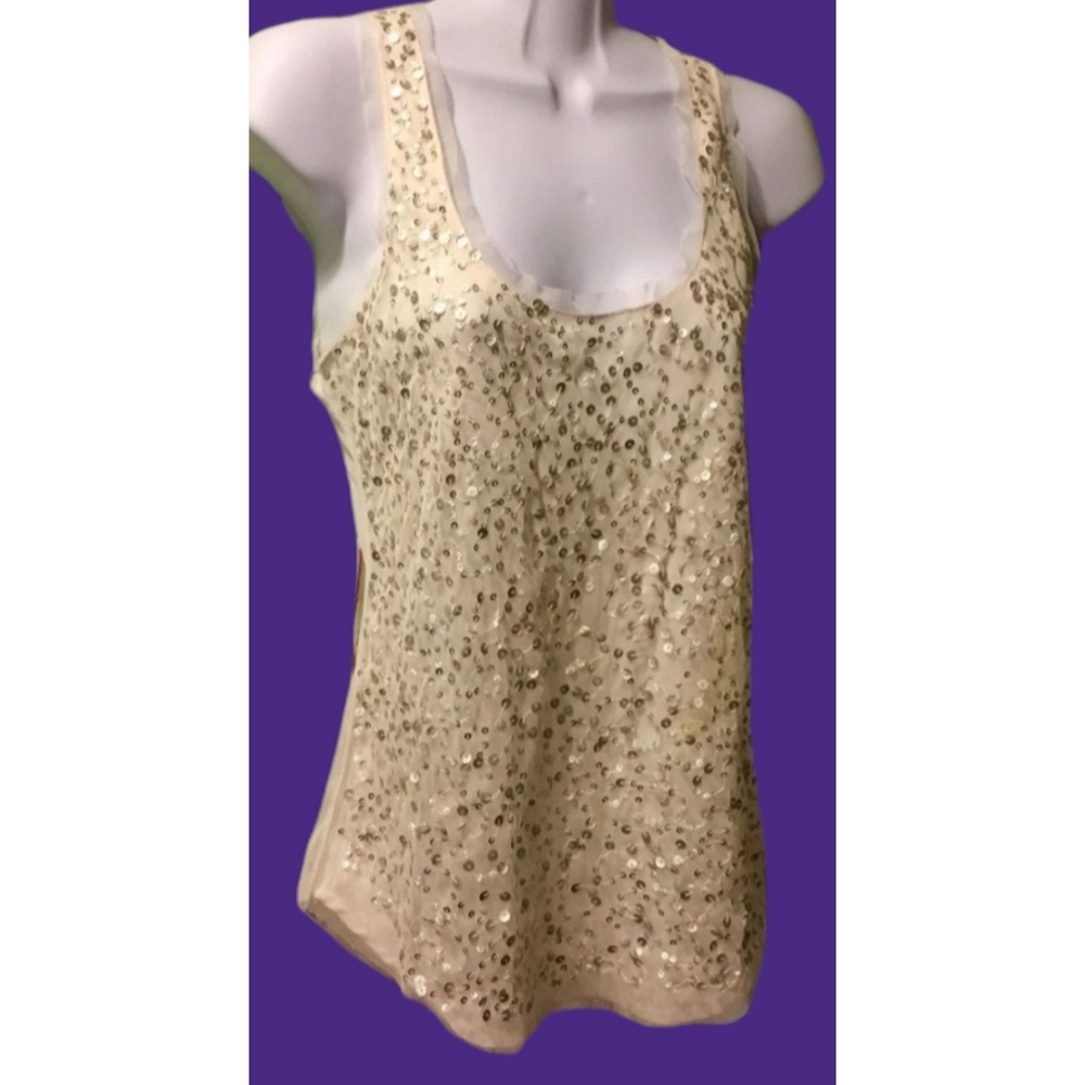AEO Sequined Top White Sz 0 Misses